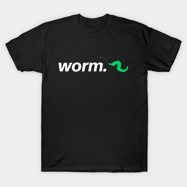 green worm on a string T-Shirt by audivo